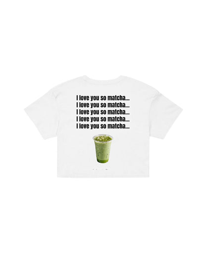 ÚNICO STUDIOS LOVE YOU SO MATCHA CROP T-SHIRT - White
