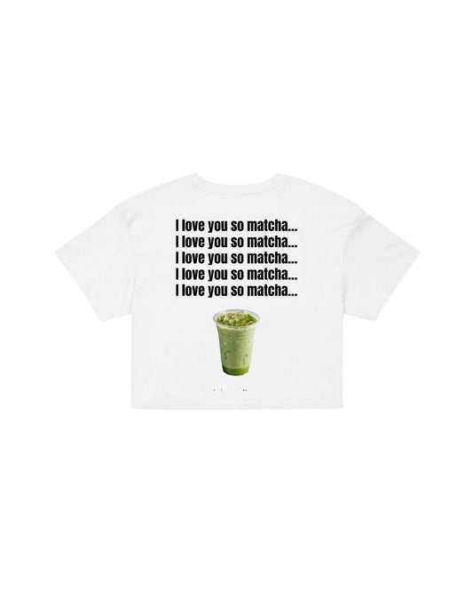 ÚNICO STUDIOS LOVE YOU SO MATCHA CROP T-SHIRT - White