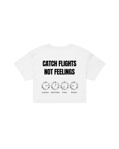 ÚNICO STUDIOS CATCH FLIGHTS CROP T-SHIRT - White