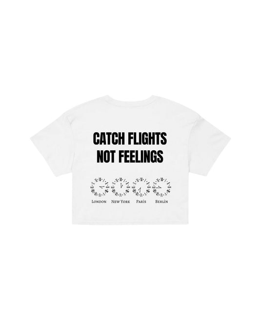 ÚNICO STUDIOS CATCH FLIGHTS CROP T-SHIRT - White